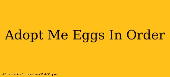 Adopt Me Eggs In Order
