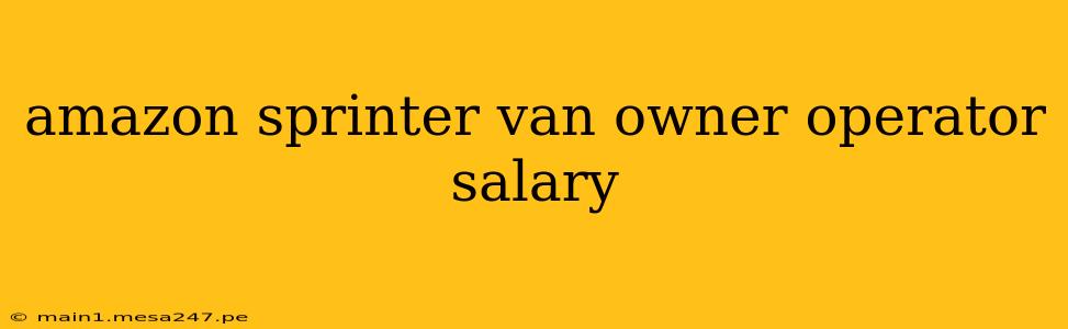 amazon sprinter van owner operator salary