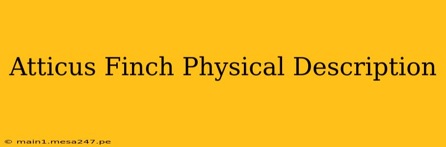 Atticus Finch Physical Description