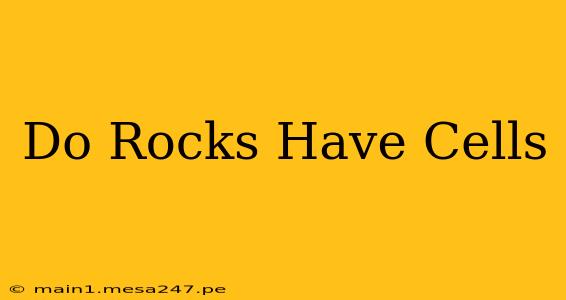 Do Rocks Have Cells