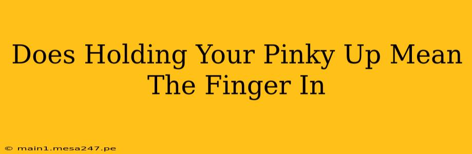Does Holding Your Pinky Up Mean The Finger In