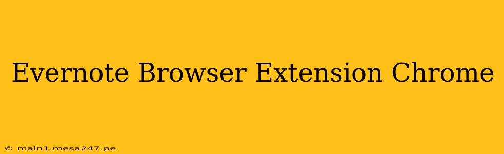 Evernote Browser Extension Chrome