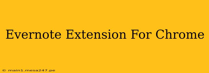 Evernote Extension For Chrome