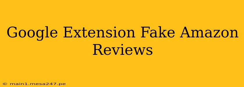 Google Extension Fake Amazon Reviews