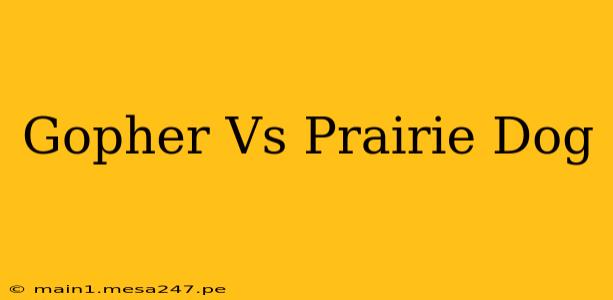 Gopher Vs Prairie Dog