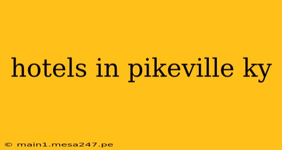 hotels in pikeville ky