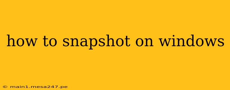 how to snapshot on windows