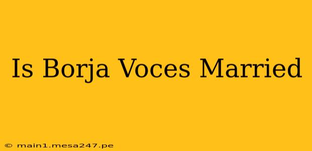 Is Borja Voces Married