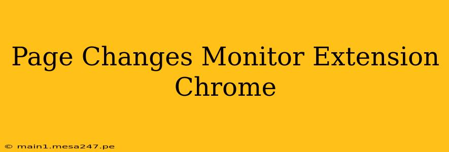 Page Changes Monitor Extension Chrome
