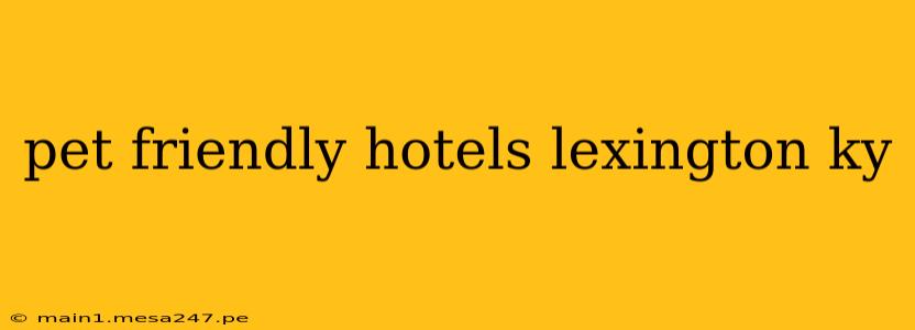 pet friendly hotels lexington ky