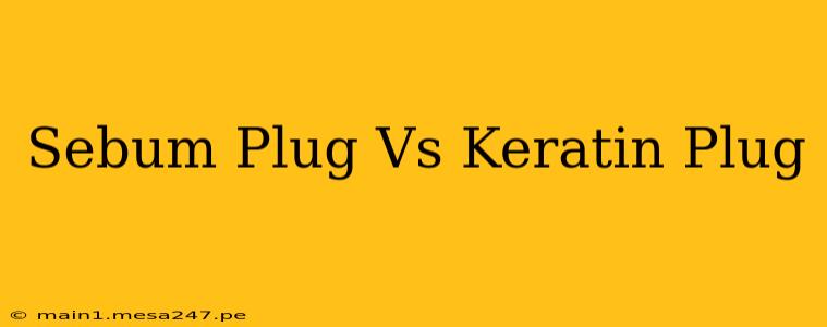 Sebum Plug Vs Keratin Plug