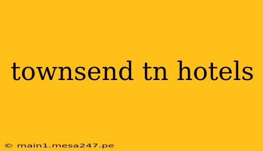 townsend tn hotels