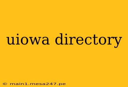 uiowa directory