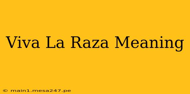 Viva La Raza Meaning
